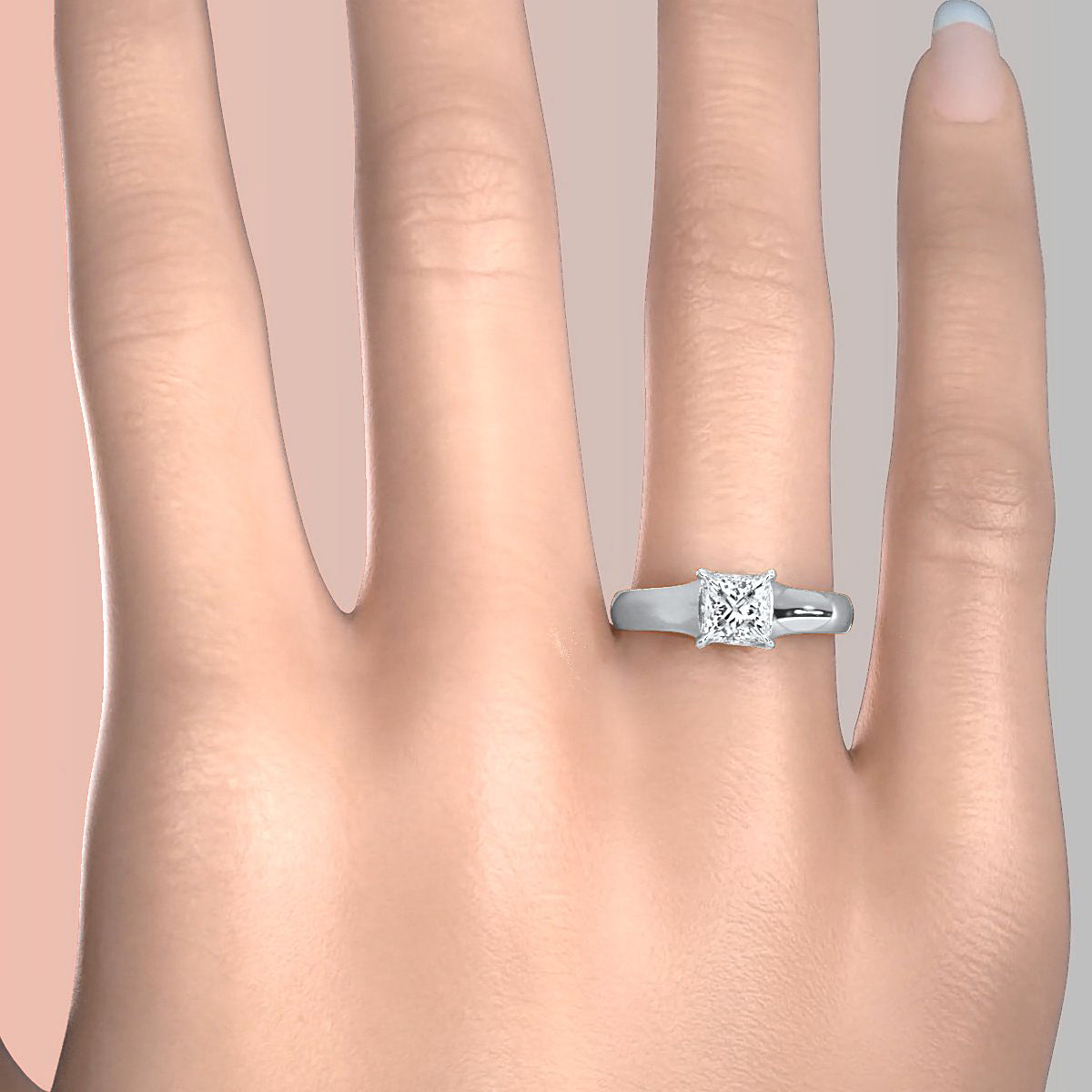 5g Trellis Solitaire Lab Grown Diamond IGI Certified Engagement 5.5mm Ring 1.00 Ctw.